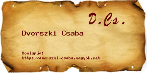 Dvorszki Csaba névjegykártya