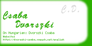 csaba dvorszki business card